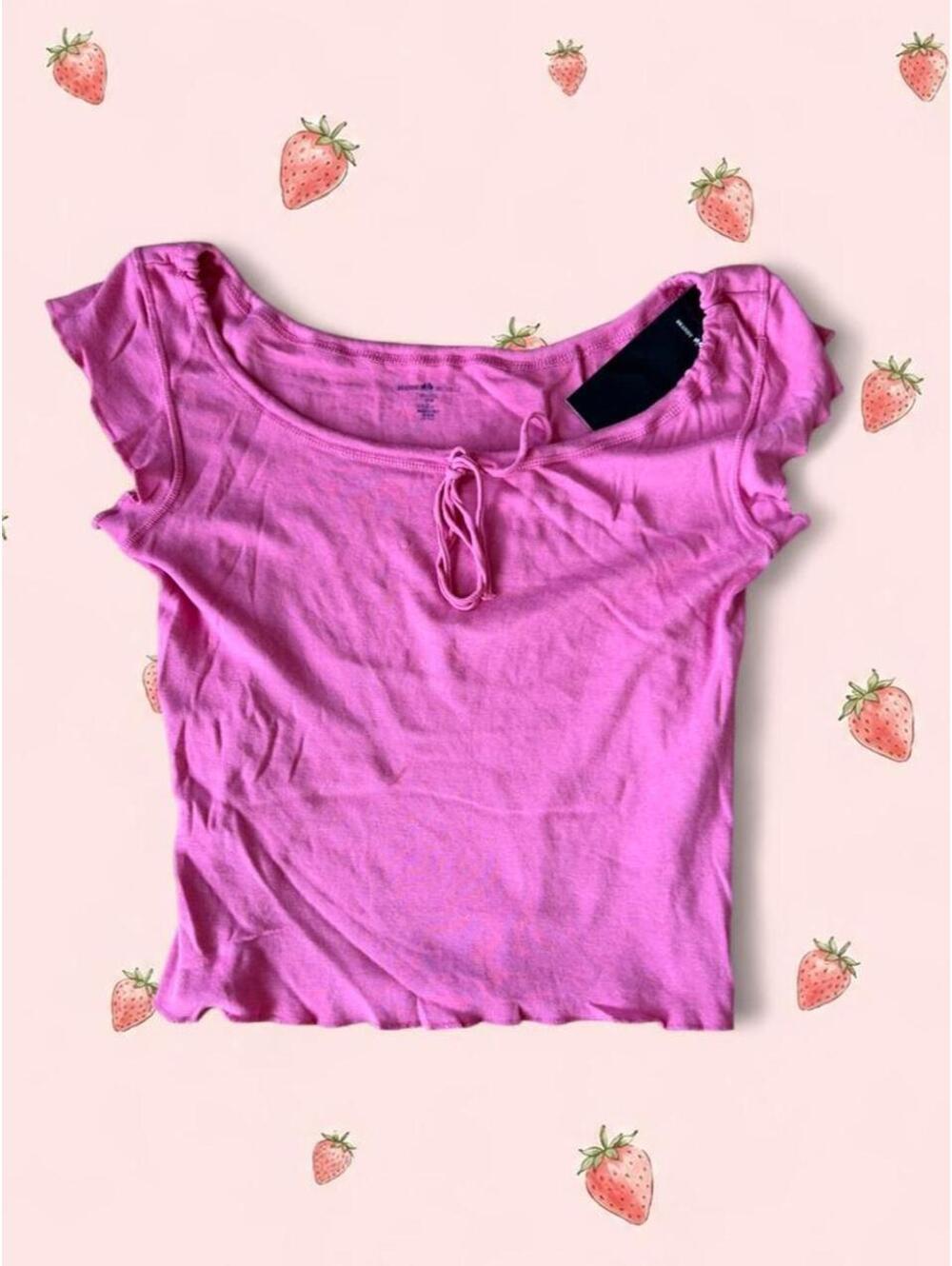 Brandy Melville fuchsia pink noa top